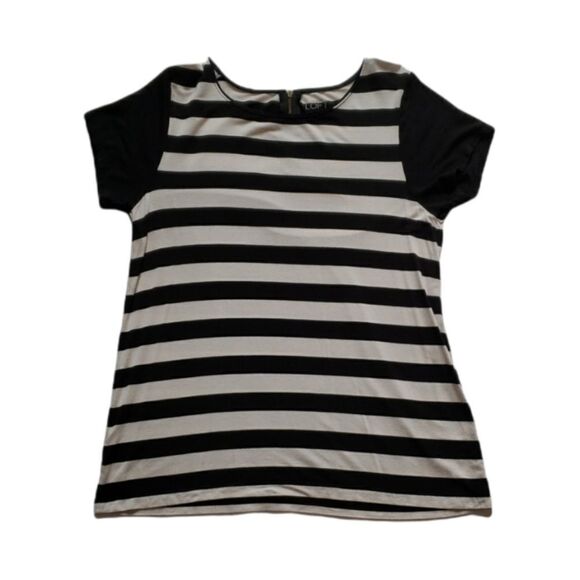 Loft Black and white stripe / color block top - Picture 1 of 2